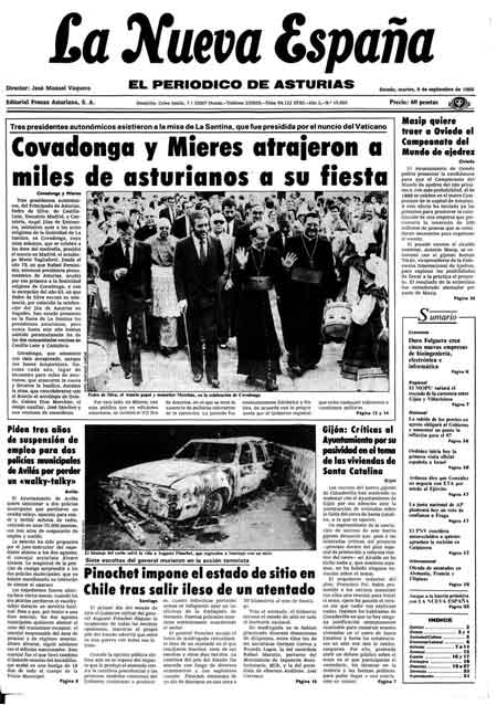 Portada Martes 9 de  de 1986