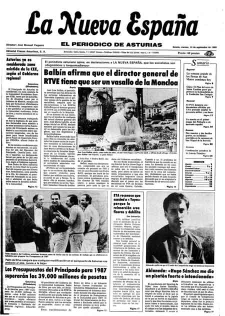 Portada Viernes 12 de  de 1986
