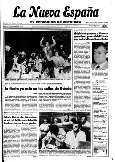 Portada Sábado 13 de  de 1986