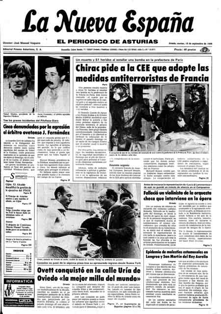 Portada Martes 16 de  de 1986