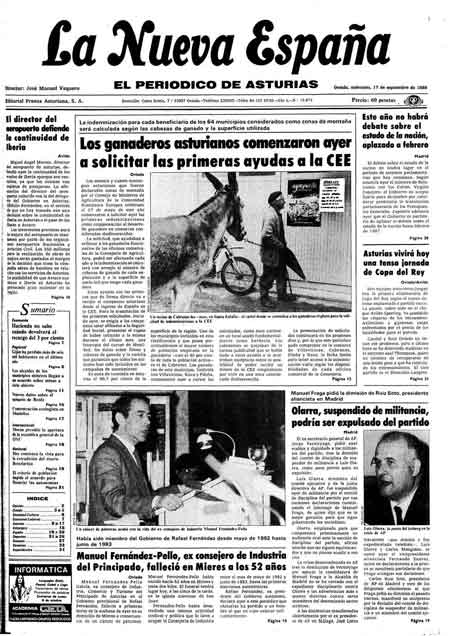 Portada Miércoles 17 de  de 1986