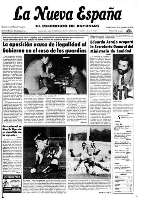 Portada Jueves 18 de  de 1986