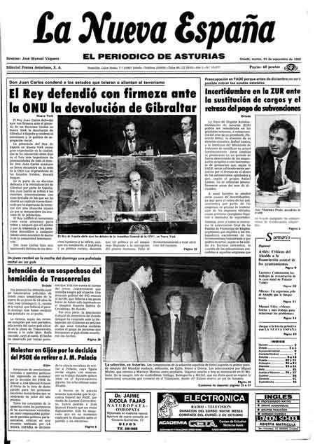 Portada Martes 23 de  de 1986