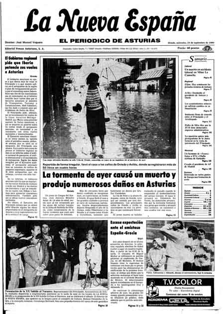 Portada Miércoles 24 de  de 1986