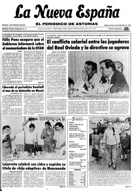 Portada Martes 30 de  de 1986