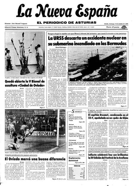 Portada Domingo 5 de Octubre de 1986