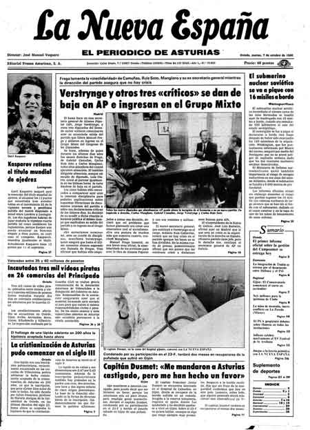Portada Martes 7 de Octubre de 1986