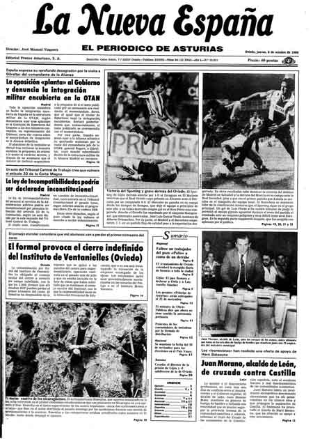 Portada Jueves 9 de Octubre de 1986