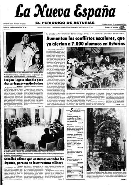 Portada Viernes 10 de Octubre de 1986