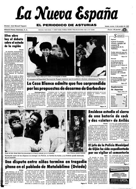 Portada Martes 14 de Octubre de 1986