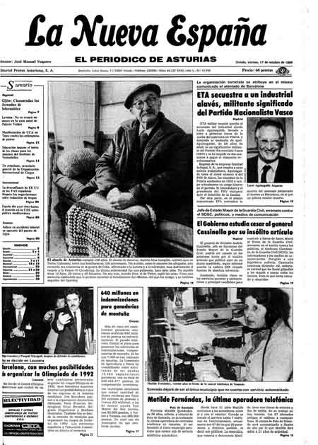 Portada Viernes 17 de Octubre de 1986