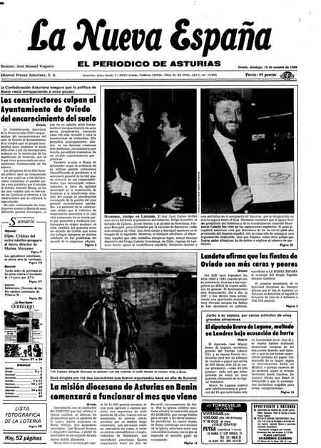 Portada Domingo 19 de Octubre de 1986