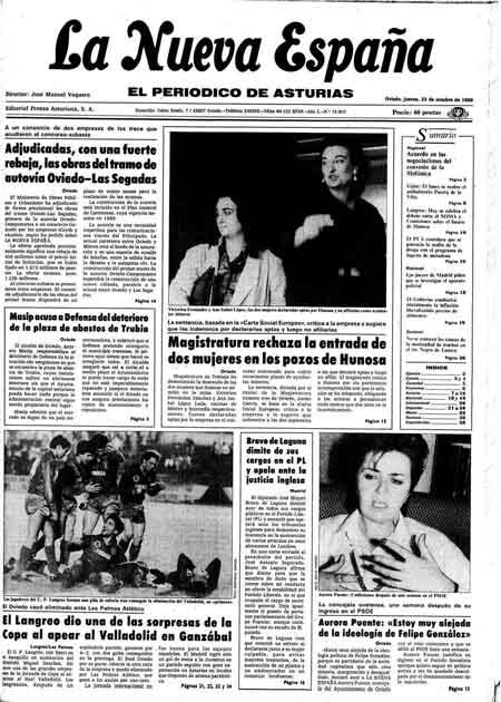 Portada Jueves 23 de Octubre de 1986