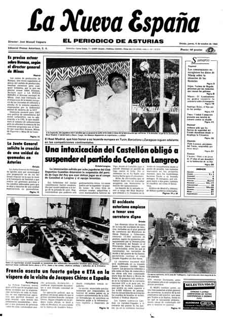Portada Jueves 6 de Noviembre de 1986