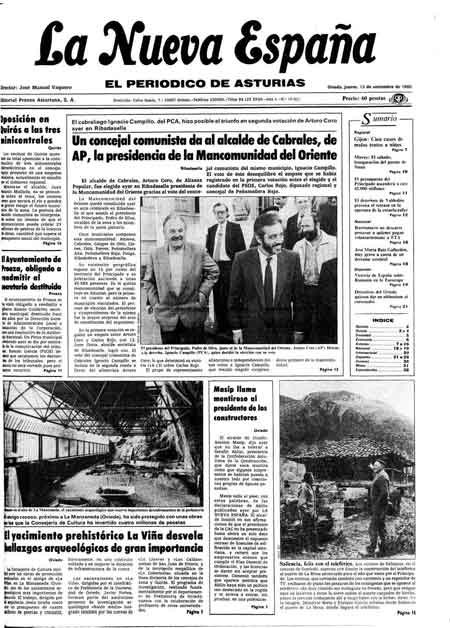 Portada Jueves 13 de Noviembre de 1986