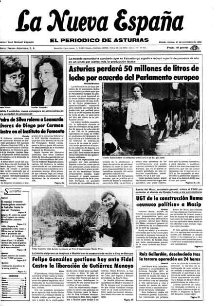 Portada Viernes 14 de Noviembre de 1986