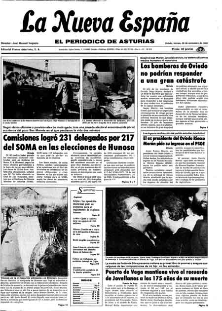 Portada Viernes 28 de Noviembre de 1986