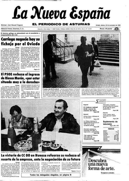 Portada Sábado 29 de Noviembre de 1986