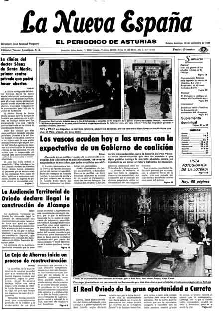 Portada Domingo 30 de Noviembre de 1986
