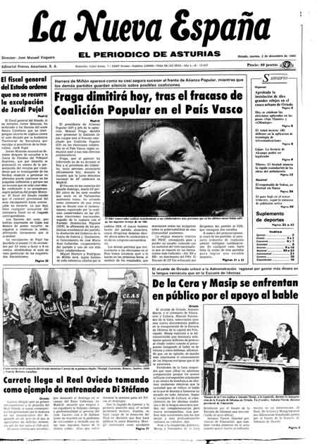 Portada Martes 2 de Diciembre de 1986