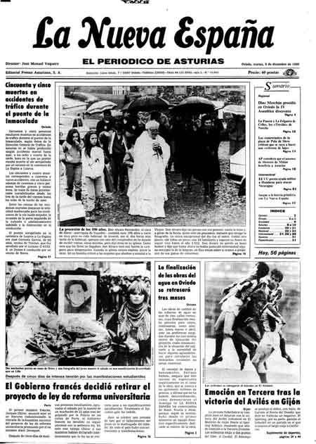 Portada Martes 9 de Diciembre de 1986