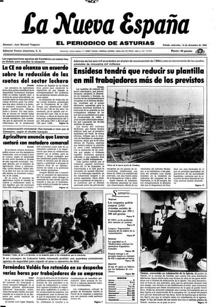 Portada Miércoles 10 de Diciembre de 1986