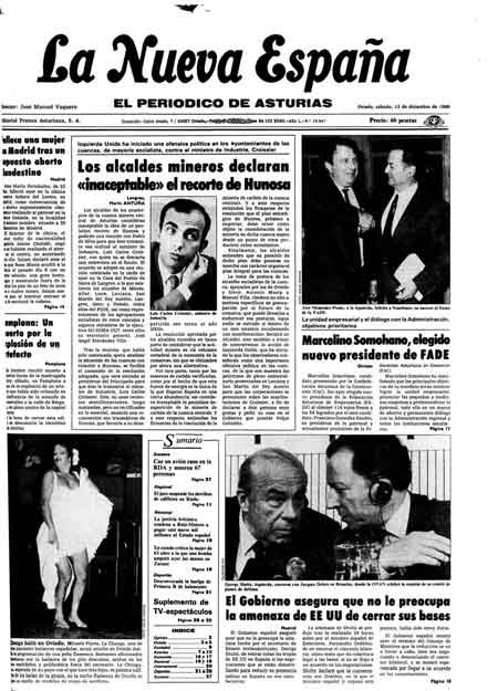 Portada Sábado 13 de Diciembre de 1986