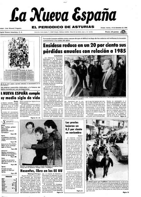 Portada Viernes 19 de Diciembre de 1986