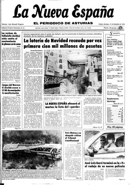 Portada Domingo 21 de Diciembre de 1986