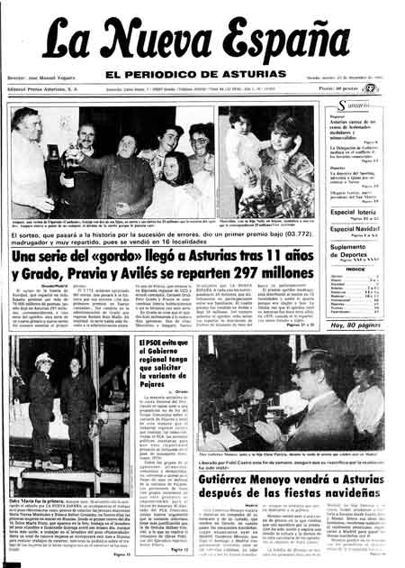 Portada Martes 23 de Diciembre de 1986