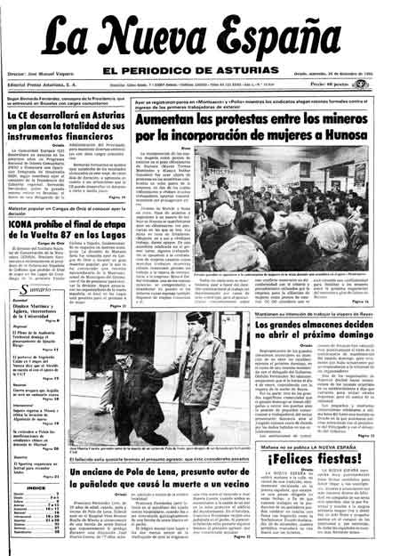Portada Miércoles 24 de Diciembre de 1986