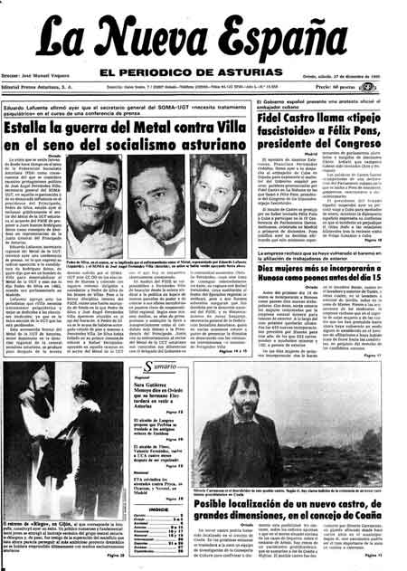 Portada Sábado 27 de Diciembre de 1986