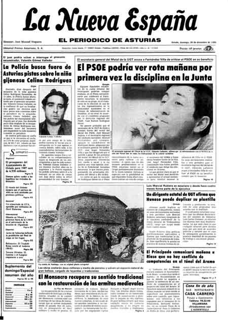 Portada Domingo 28 de Diciembre de 1986