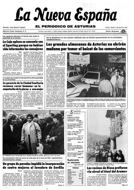 Portada Sábado 3 de  de 1987