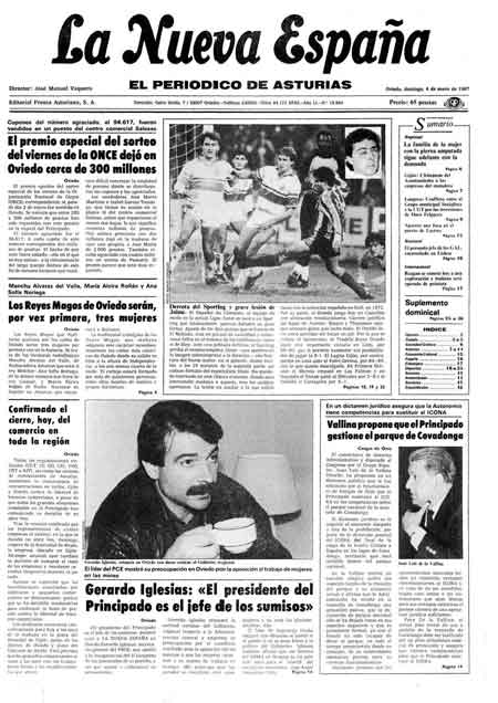 Portada Domingo 4 de  de 1987