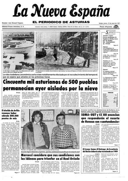 Portada Jueves 15 de  de 1987
