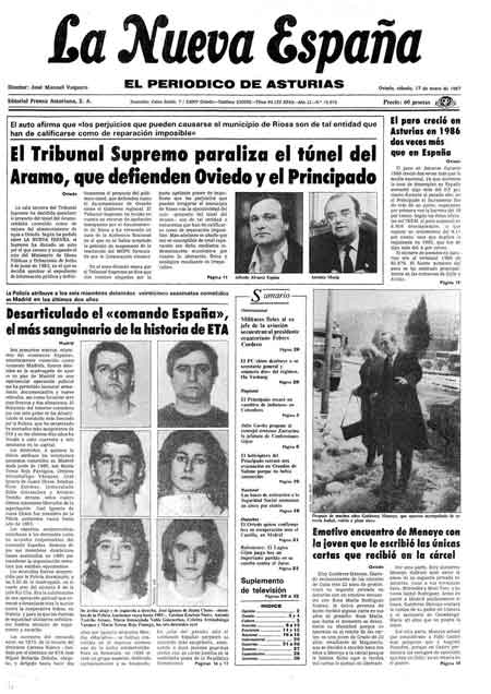 Portada Sábado 17 de  de 1987