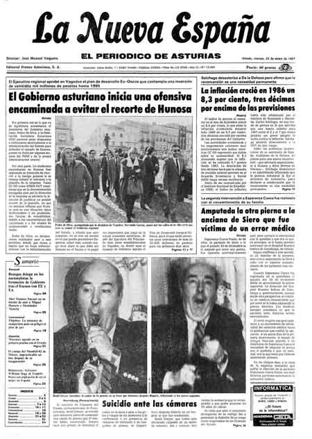 Portada Viernes 23 de  de 1987