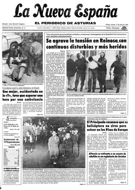 Portada Viernes 17 de  de 1987
