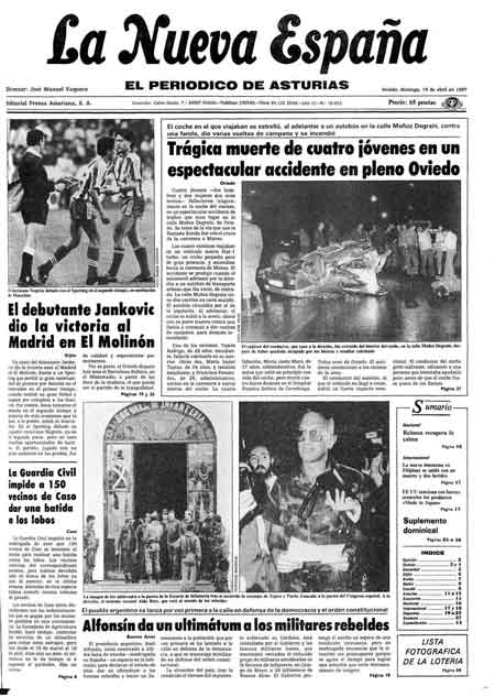 Portada Domingo 19 de  de 1987