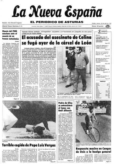 Portada Viernes 24 de  de 1987
