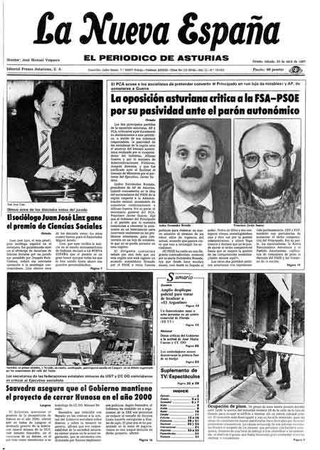 Portada Sábado 25 de  de 1987
