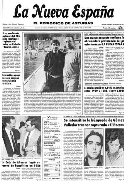 Portada Domingo 26 de  de 1987