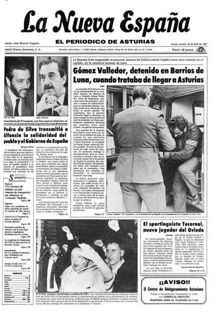 Portada Martes 28 de  de 1987