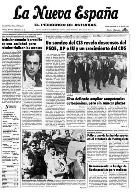 Portada Miércoles 29 de  de 1987