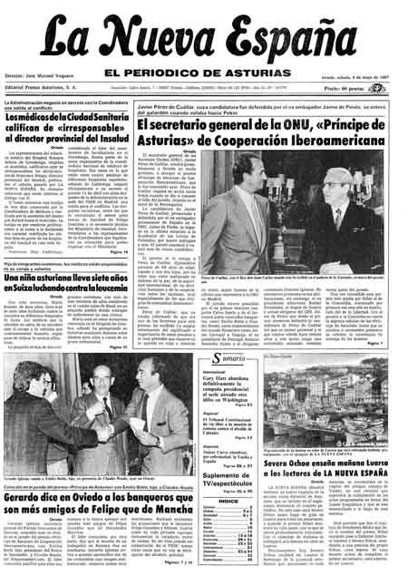 Portada Sábado 9 de  de 1987
