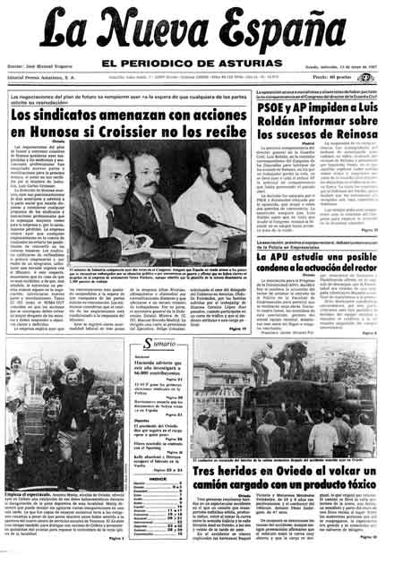 Portada Miércoles 13 de  de 1987