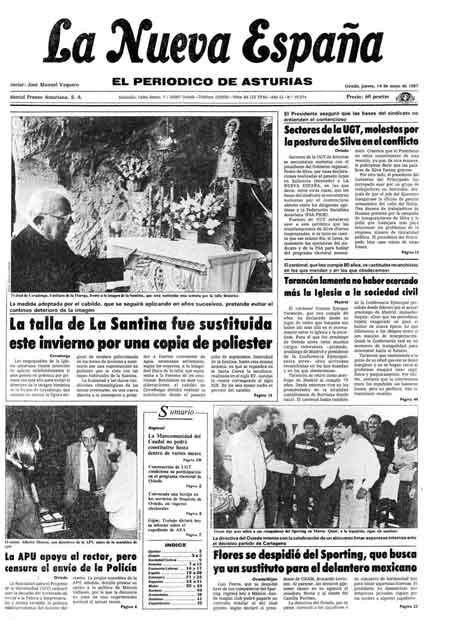 Portada Jueves 14 de  de 1987