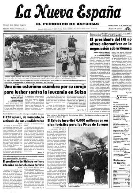 Portada Martes 19 de  de 1987