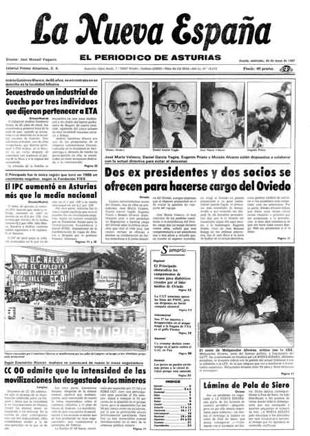 Portada Miércoles 20 de  de 1987